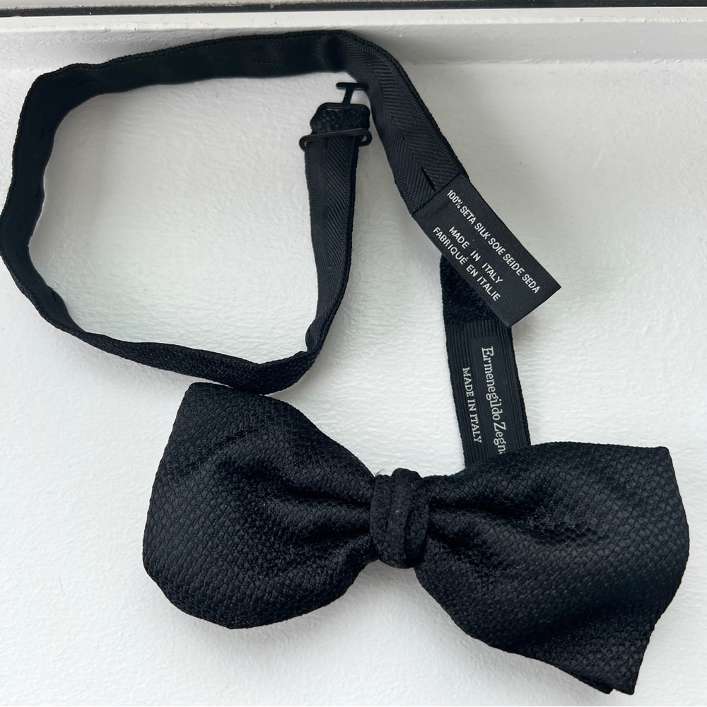 Ermenegildo Zegna Black Bow Tie, Made in Italy